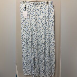 Japna Blue Floral Maxi Skirt